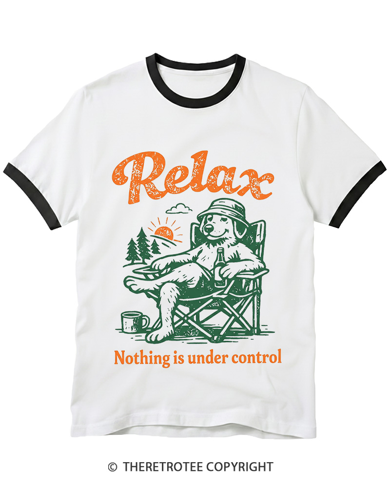 TheRetroTee Nothing Is Under Control 1970s Ringer T-shirt