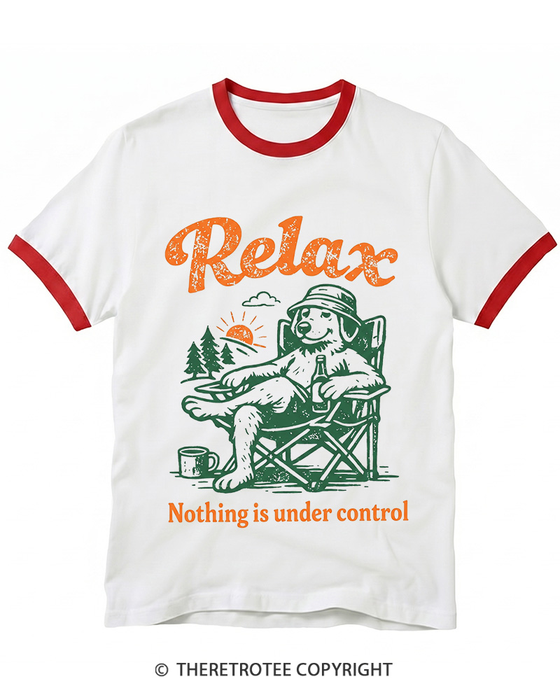 TheRetroTee Nothing Is Under Control 1970s Ringer T-shirt