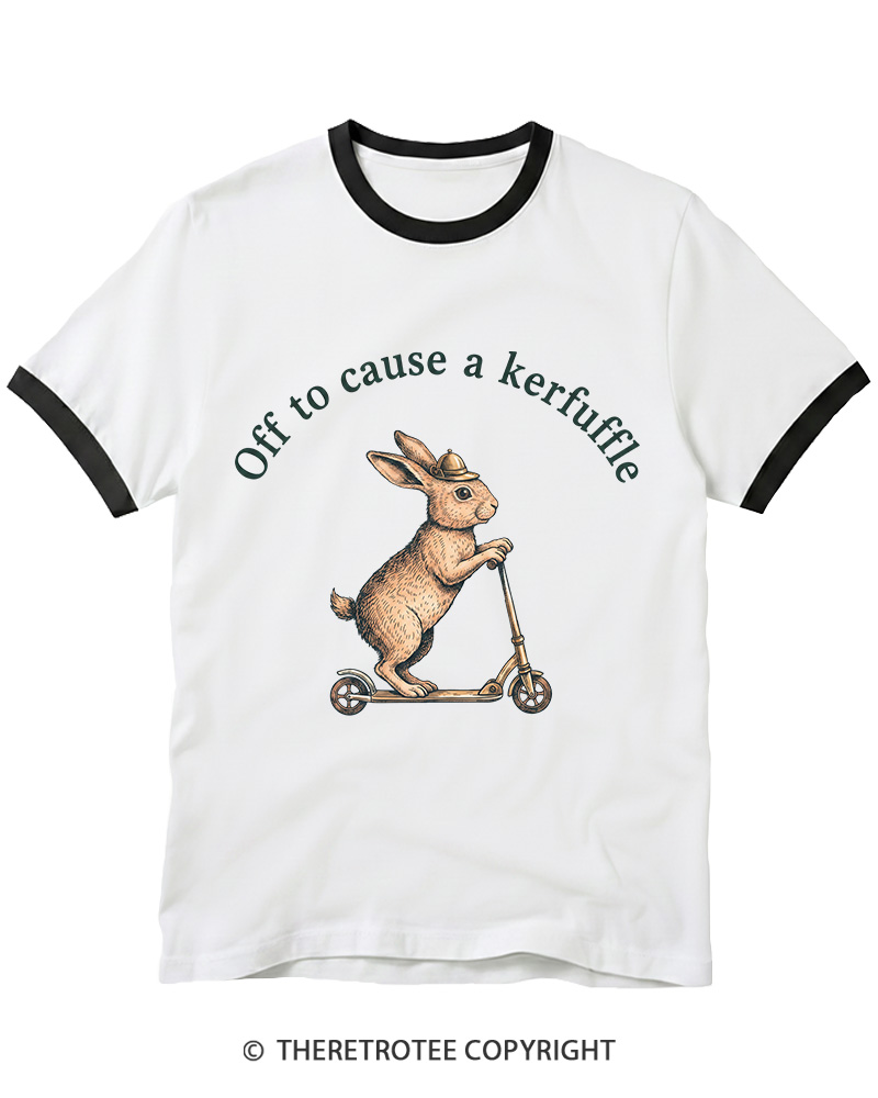 TheRetroTee Off To Cause A Kerfuffle 1950s Ringer T-shirt