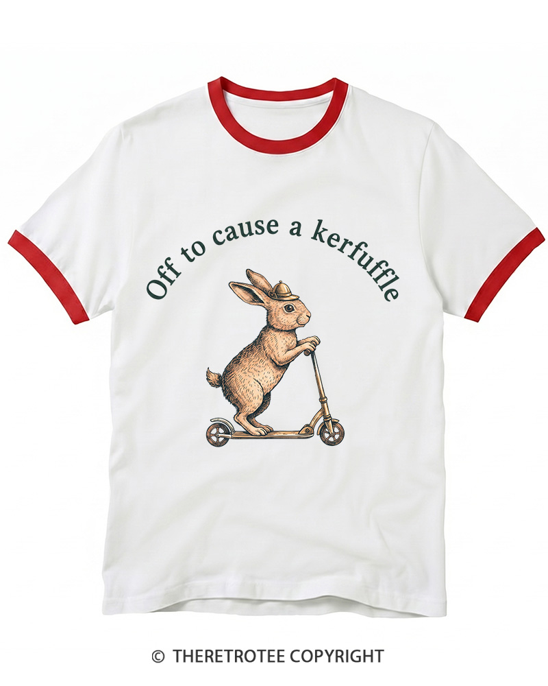 TheRetroTee Off To Cause A Kerfuffle 1950s Ringer T-shirt