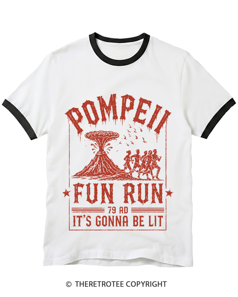 TheRetroTee Pompeii Fun Run 1660s Ringer T-shirt