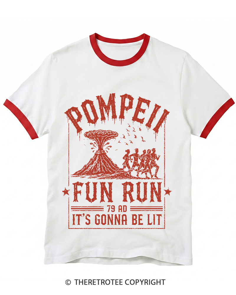 TheRetroTee Pompeii Fun Run 1660s Ringer T-shirt
