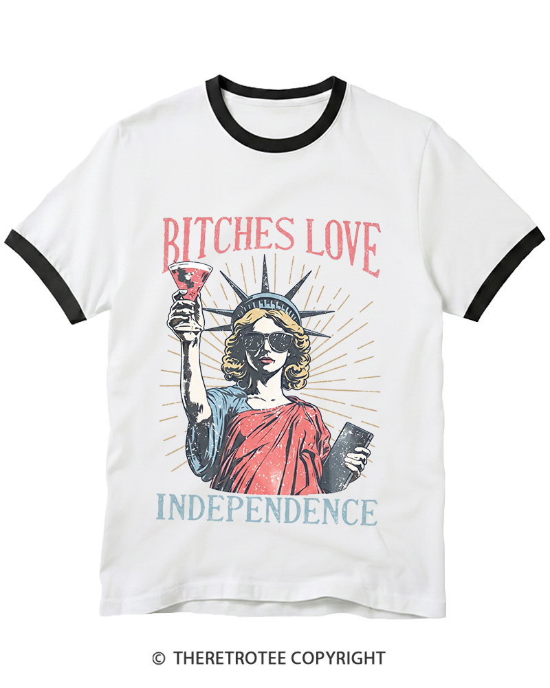 TheRetroTee Love Independence 1776 Ringer T-shirt