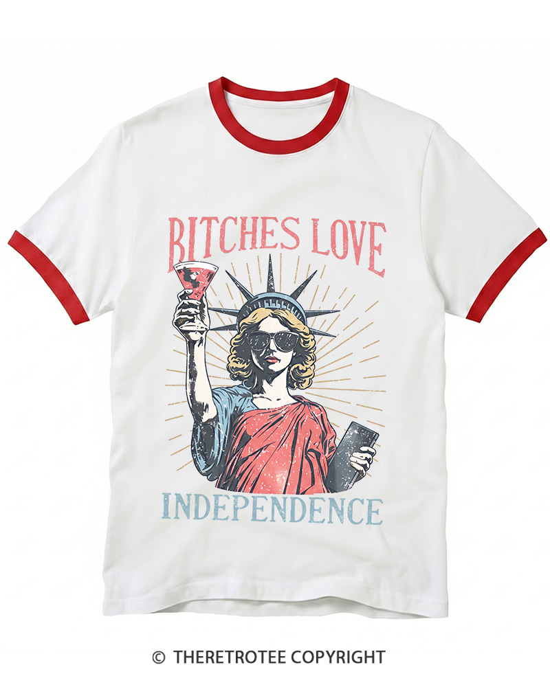 TheRetroTee Love Independence 1776 Ringer T-shirt