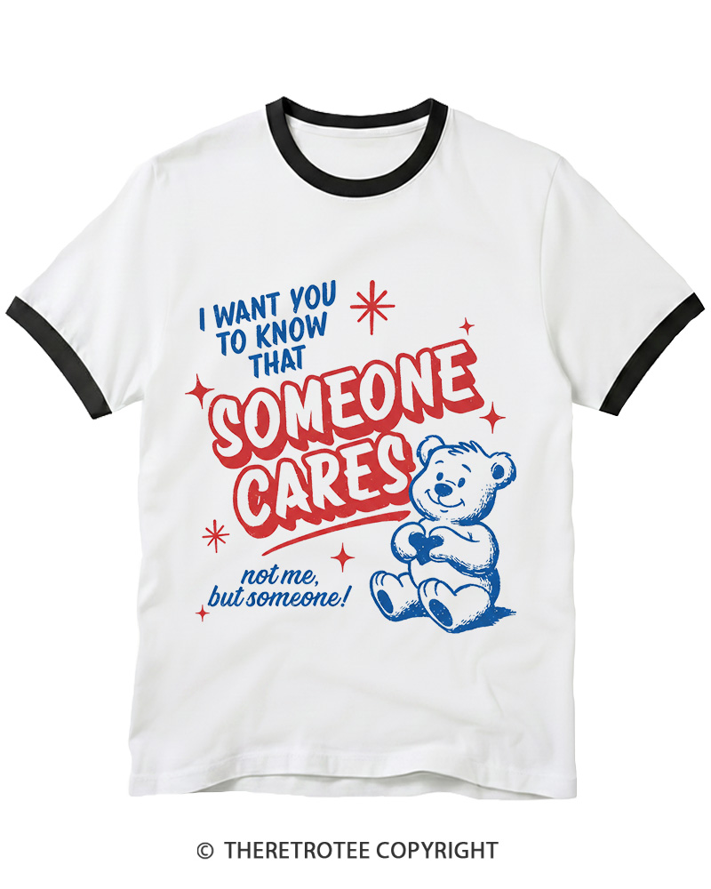 TheRetroTee Someone Cares 1950s Ringer T-shirt