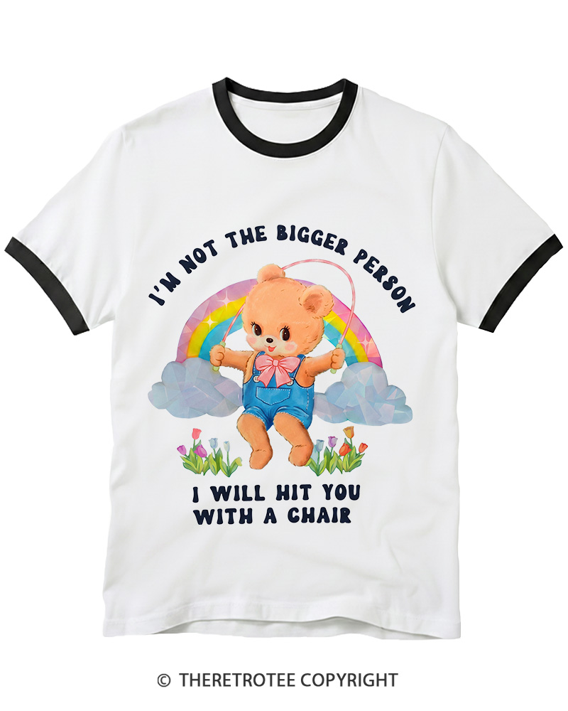 TheRetroTee Not The Bigger Person 1970s Ringer T-shirt