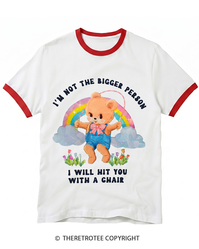 TheRetroTee Not The Bigger Person 1970s Ringer T-shirt
