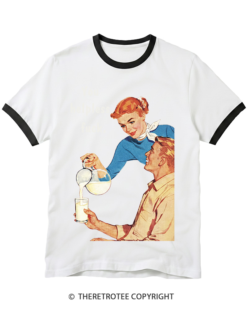 TheRetroTee You Helpless fuck 1950s Ringer T-shirt