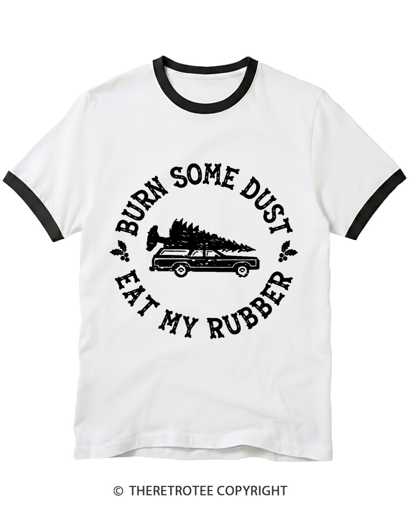 TheRetroTee Burn Some Dust 1980s Ringer T-Shirt