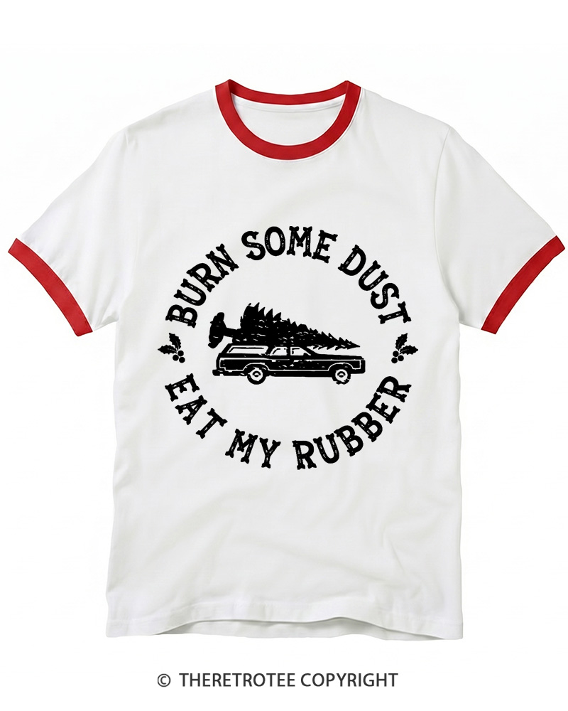 TheRetroTee Burn Some Dust 1980s Ringer T-Shirt