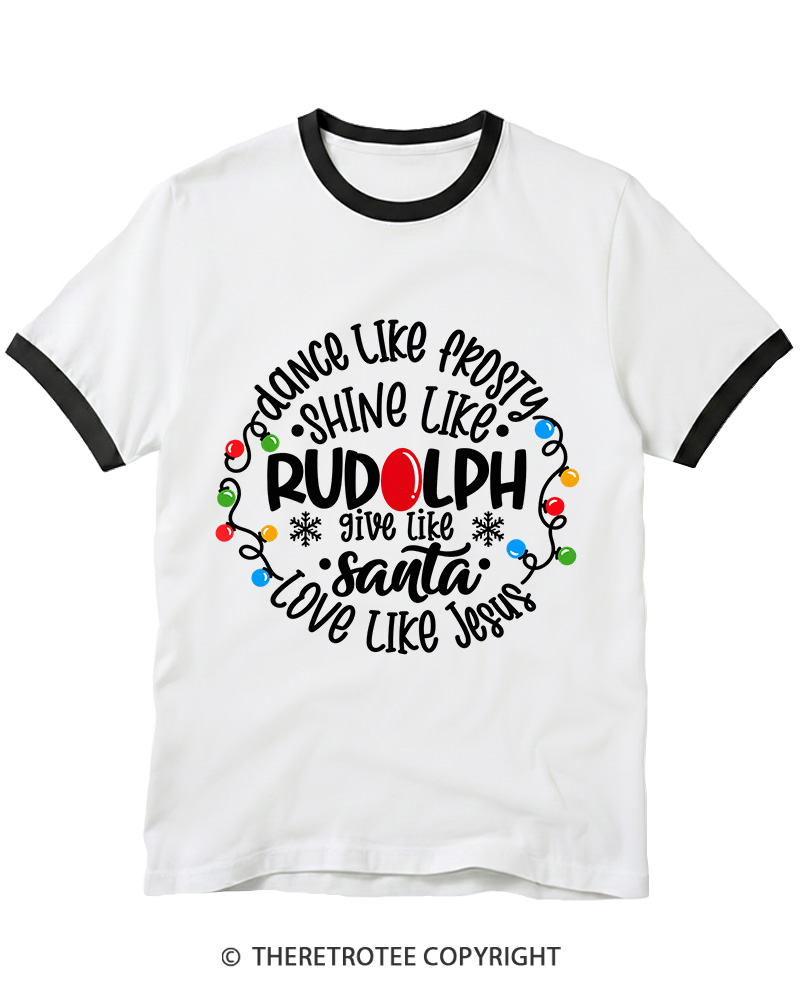 TheRetroTee Jive like Santa Retro Ringer T-Shirt