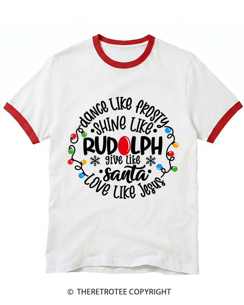 TheRetroTee Jive like Santa Retro Ringer T-Shirt