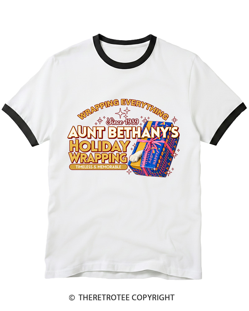 TheRetroTee Wrapping Everything 1980s Ringer T-Shirt