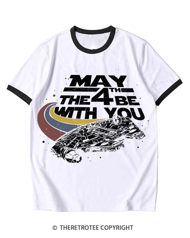 TheRetroTee Science Fiction Graphic 1980s Ringer T-Shirt