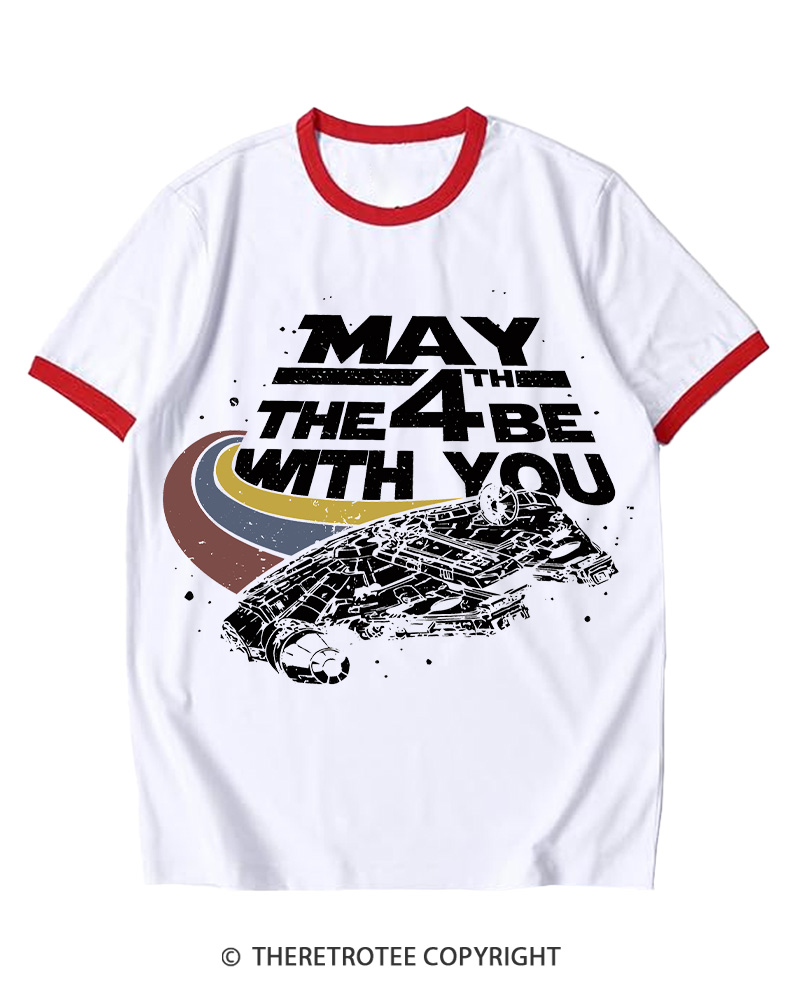 TheRetroTee Science Fiction Graphic 1980s Ringer T-Shirt