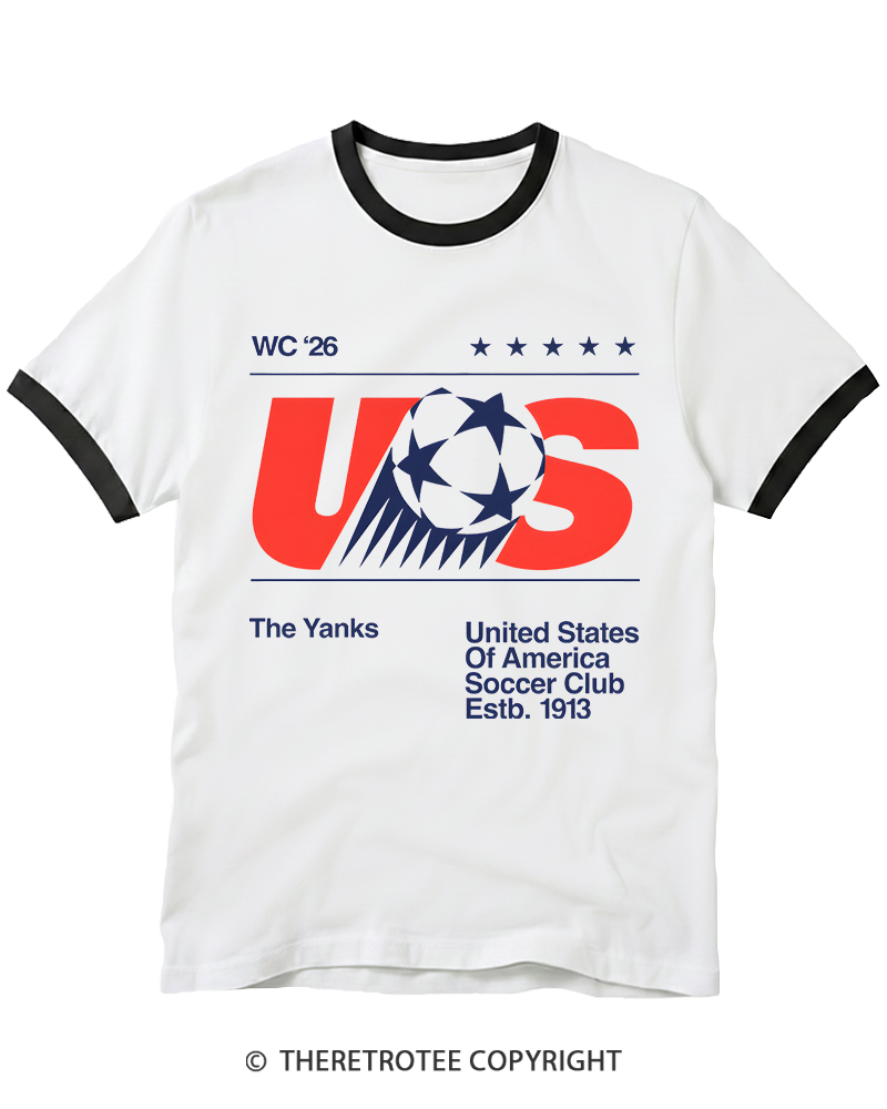 TheRetroTee 80's United States Fan 1994 Ringer T-Shirt