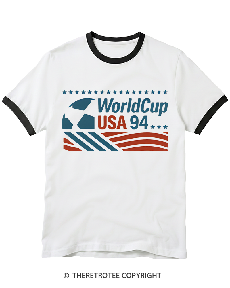 TheRetroTee 80's United States Fan 1994 Ringer T-Shirt