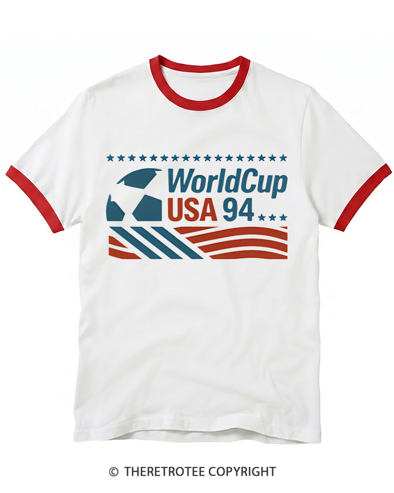 TheRetroTee 80's United States Fan 1994 Ringer T-Shirt