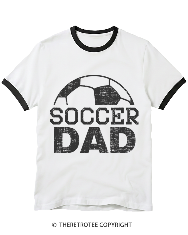 TheRetroTee Dad Soccer Ringer T-Shirt