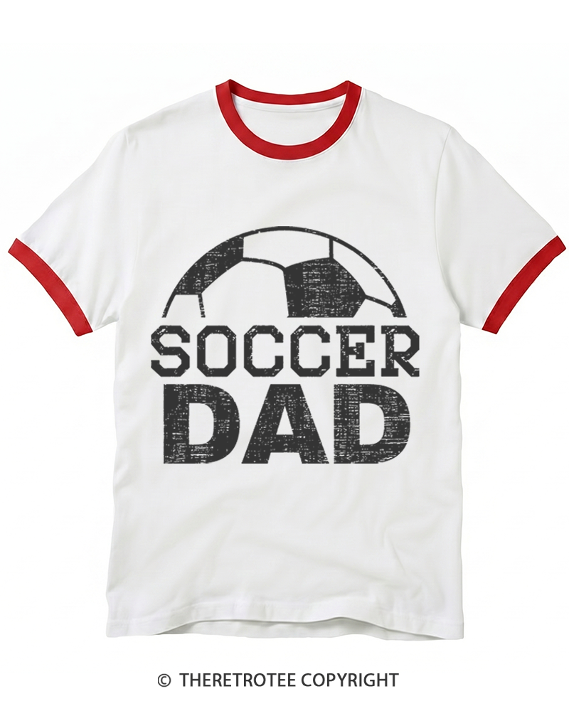 TheRetroTee Dad Soccer Ringer T-Shirt
