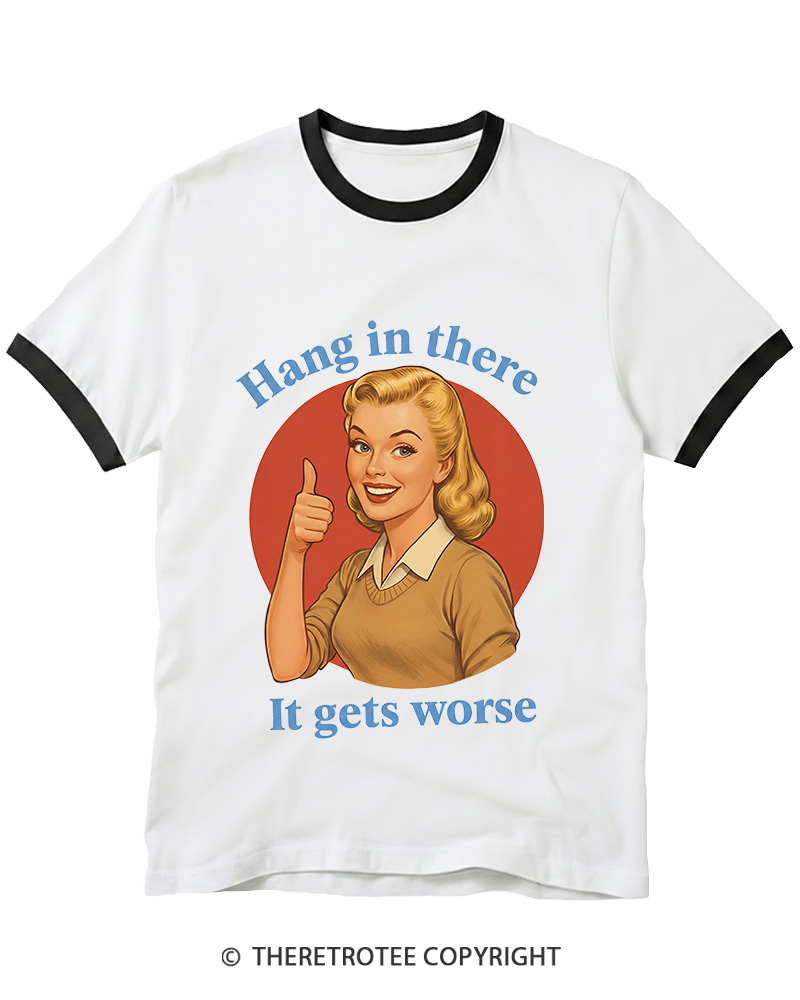 TheRetroTee Funny Motivation 1950s Ringer T-Shirt