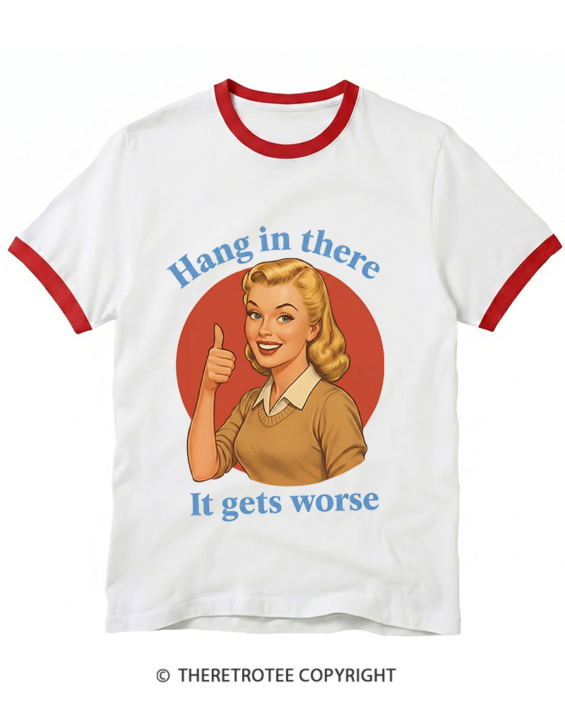 TheRetroTee Funny Motivation 1950s Ringer T-Shirt