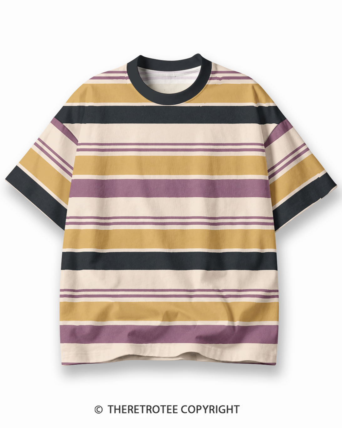 TheRetroTee Summer of '78 Eco Oversized Striped Ringer T-Shirt