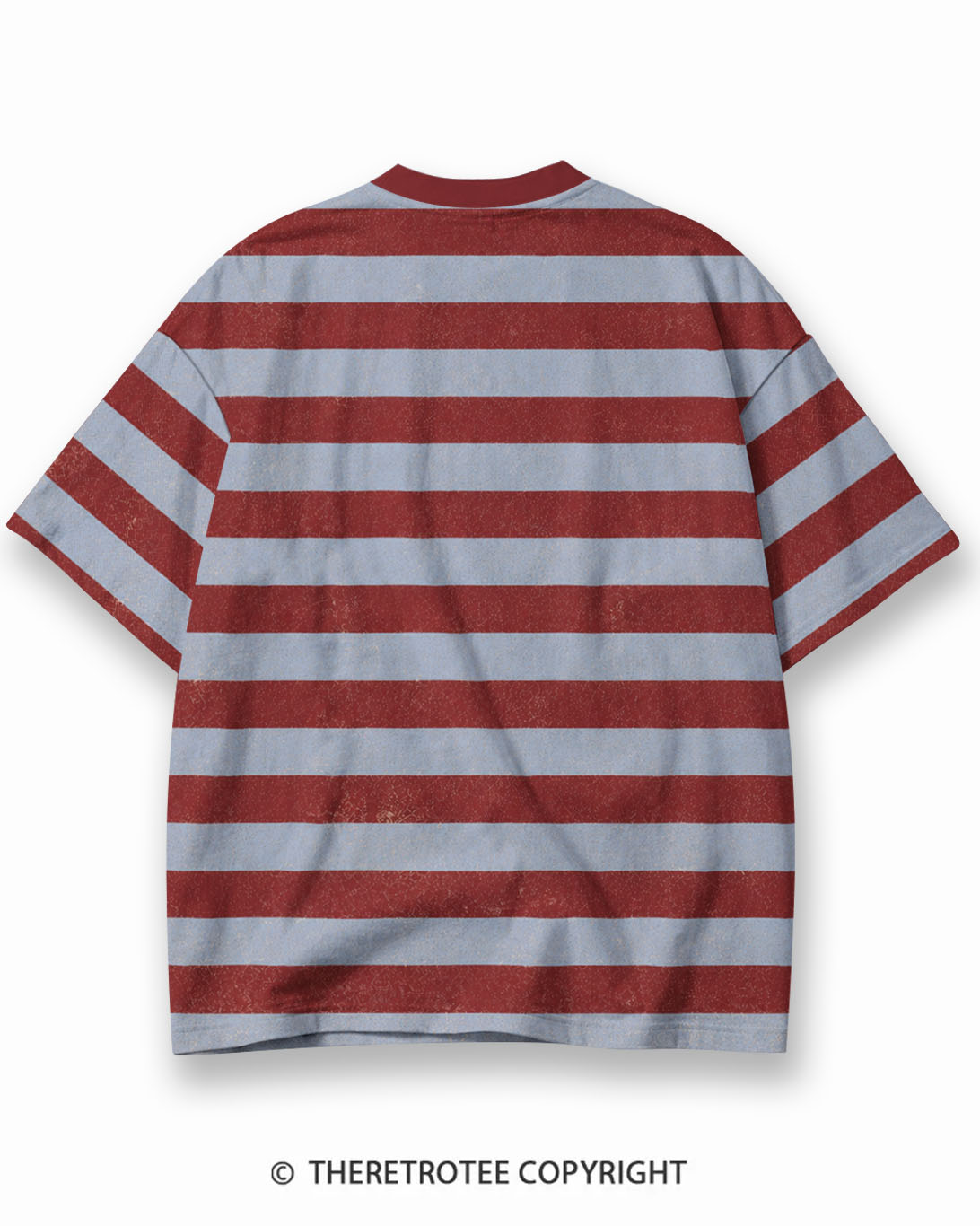 TheRetroTee 1970s Vintage Retro Sunset Graphic Stripe Ringer T-Shirt