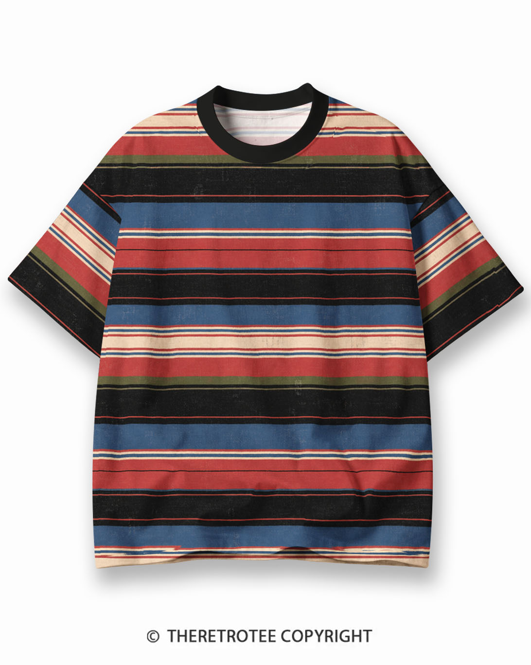 TheRetroTee Summer of '78 Eco Oversized Striped Ringer T-Shirt