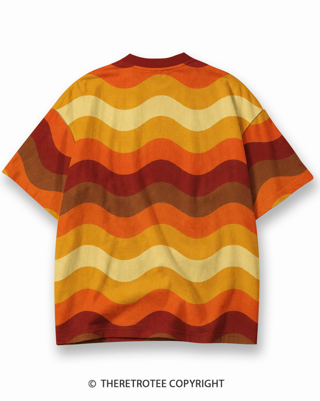 TheRetroTee Golden Trail Graphic Eco Oversized Striped Ringer T-Shirt