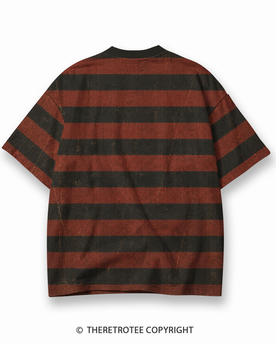 TheRetroTee Golden Trail Graphic Eco Oversized Striped Ringer T-Shirt