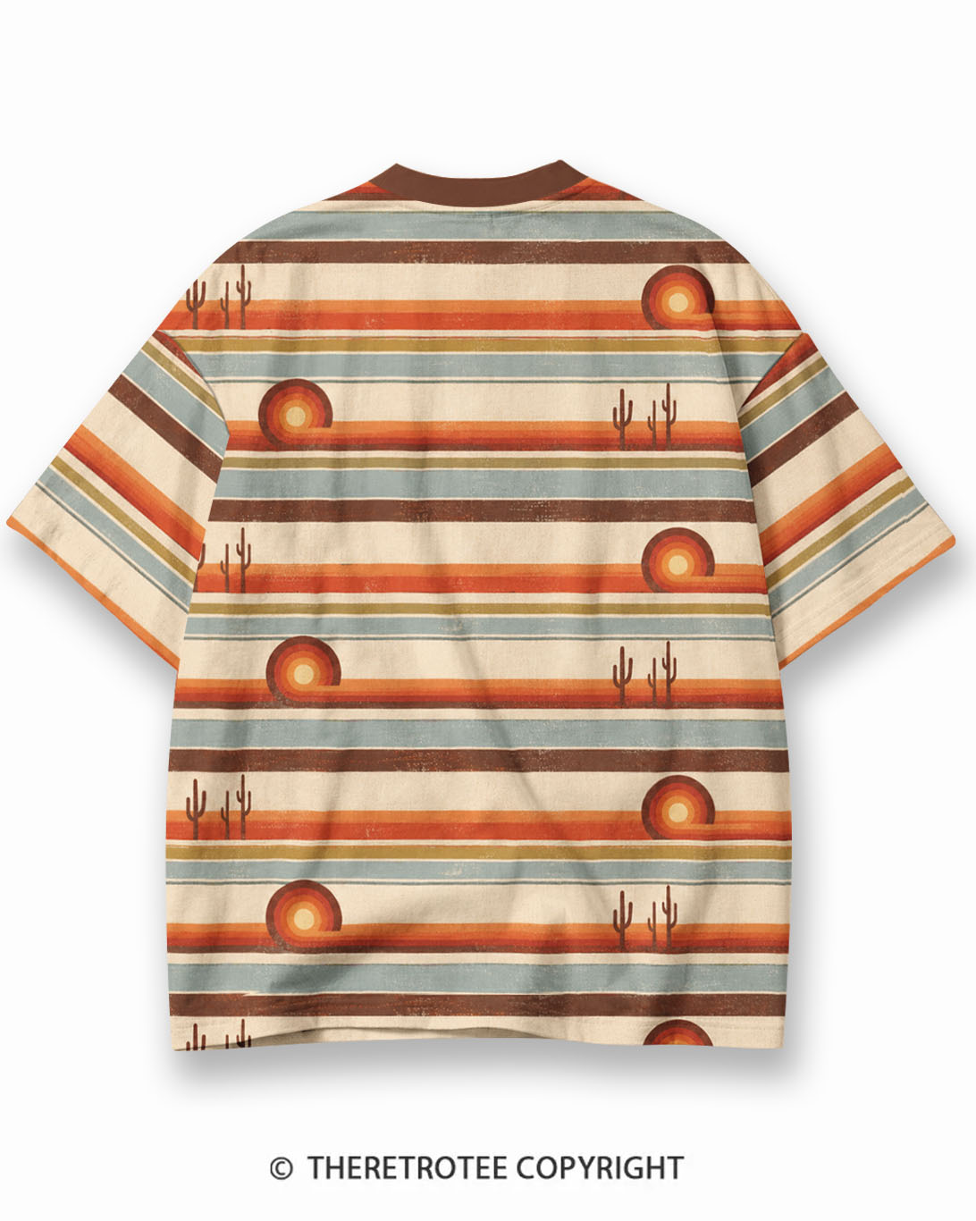 TheRetroTee Ocean Wave Eco Oversized Striped Ringer T-Shirt