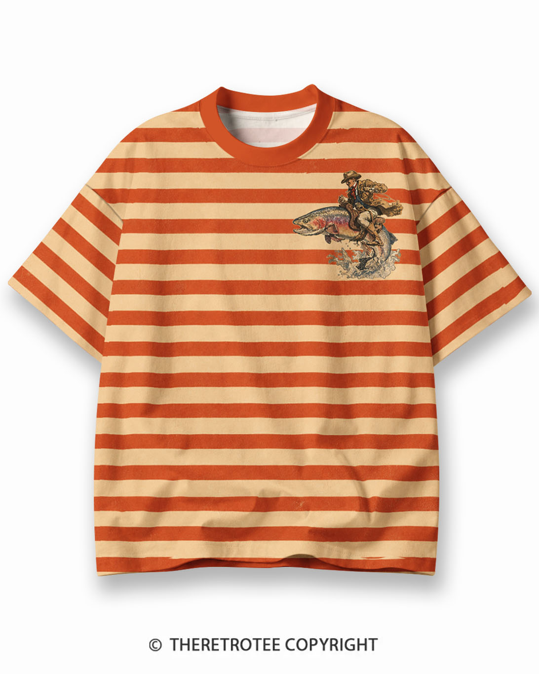 TheRetroTee XXX Eco Oversized Striped Ringer T-Shirt