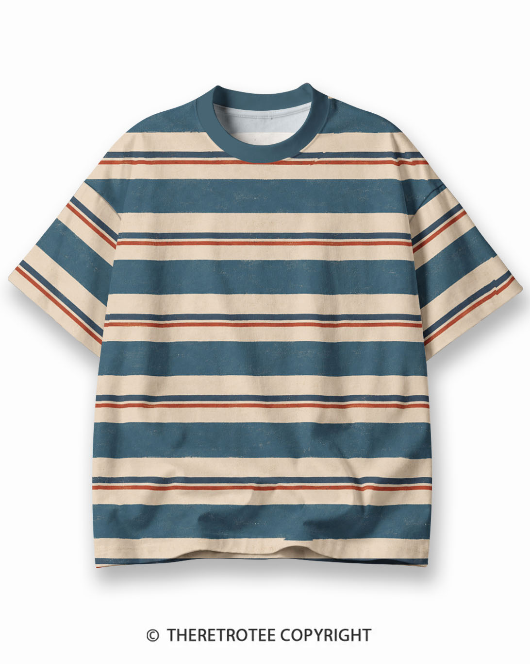 TheRetroTee XXX Eco Oversized Striped Ringer T-Shirt