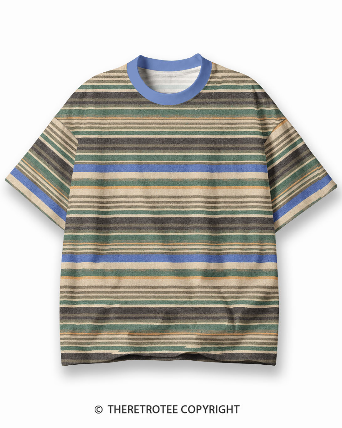 TheRetroTee XXX Eco Oversized Striped Ringer T-Shirt