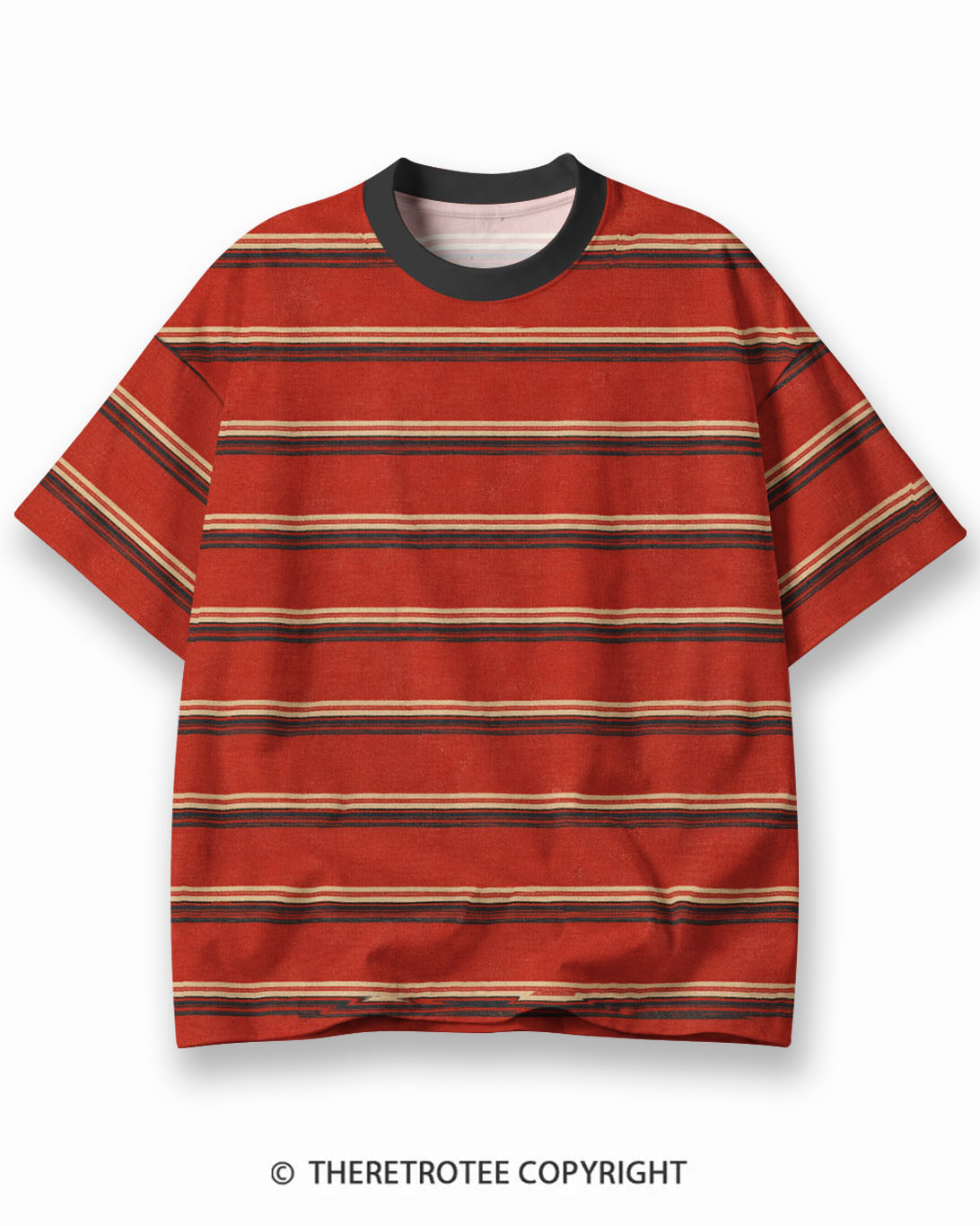 TheRetroTee XXX Eco Oversized Striped Ringer T-Shirt