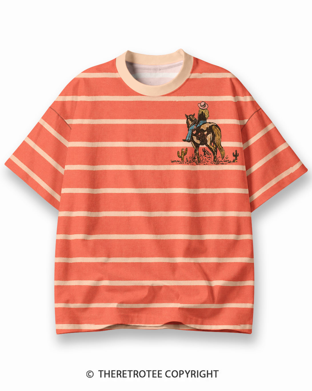 TheRetroTee XXX Eco Oversized Striped Ringer T-Shirt