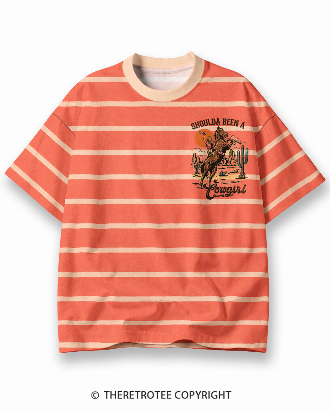 TheRetroTee XXX Eco Oversized Striped Ringer T-Shirt