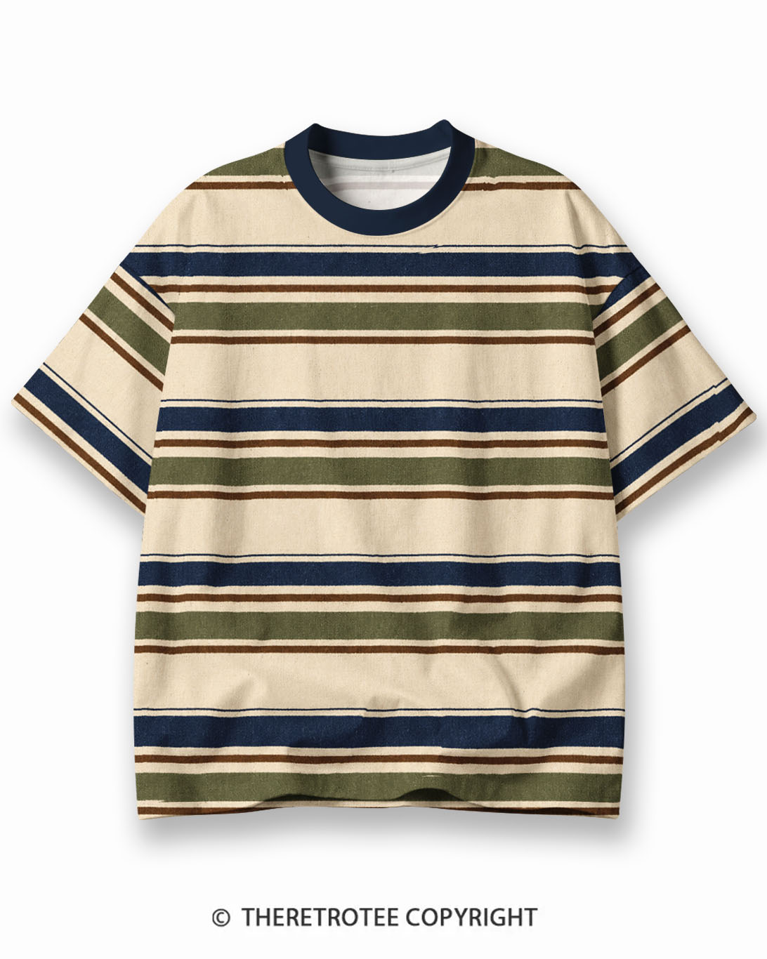 TheRetroTee XXX Eco Oversized Striped Ringer T-Shirt