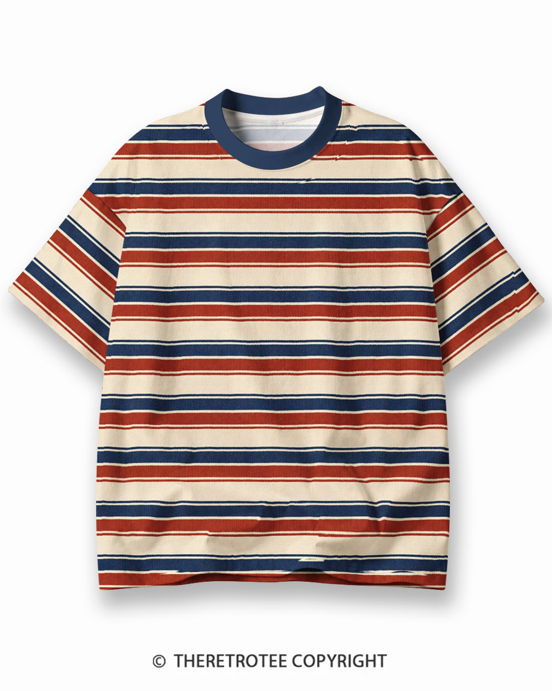 TheRetroTee XXX Eco Oversized Striped Ringer T-Shirt