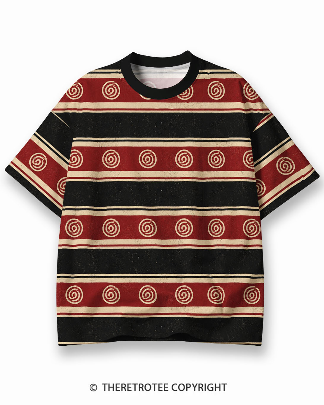 TheRetroTee XXX Eco Oversized Striped Ringer T-Shirt
