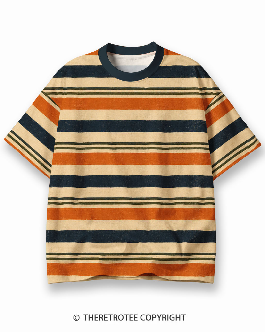 TheRetroTee XXX Eco Oversized Striped Ringer T-Shirt