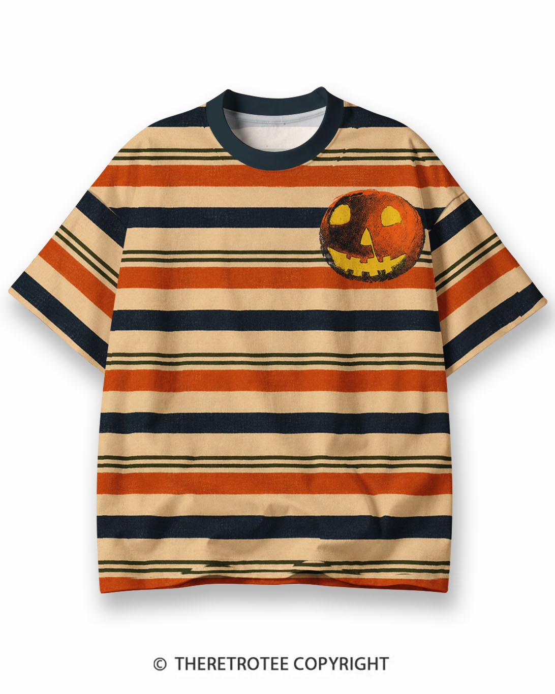 TheRetroTee XXX Eco Oversized Striped Ringer T-Shirt