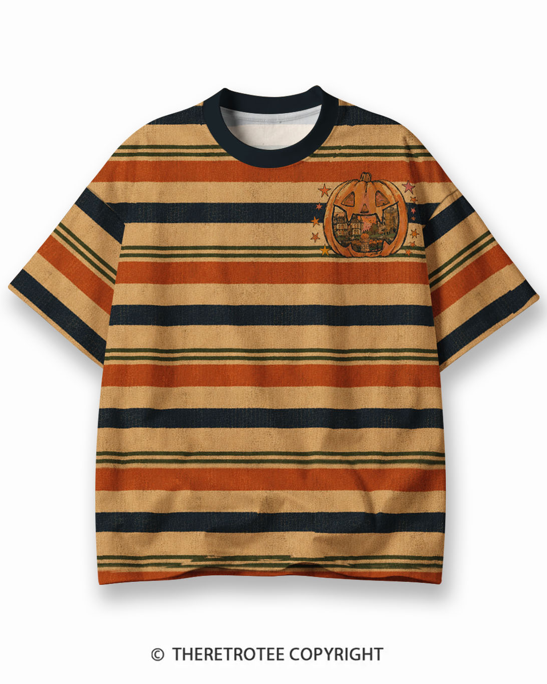 TheRetroTee XXX Eco Oversized Striped Ringer T-Shirt