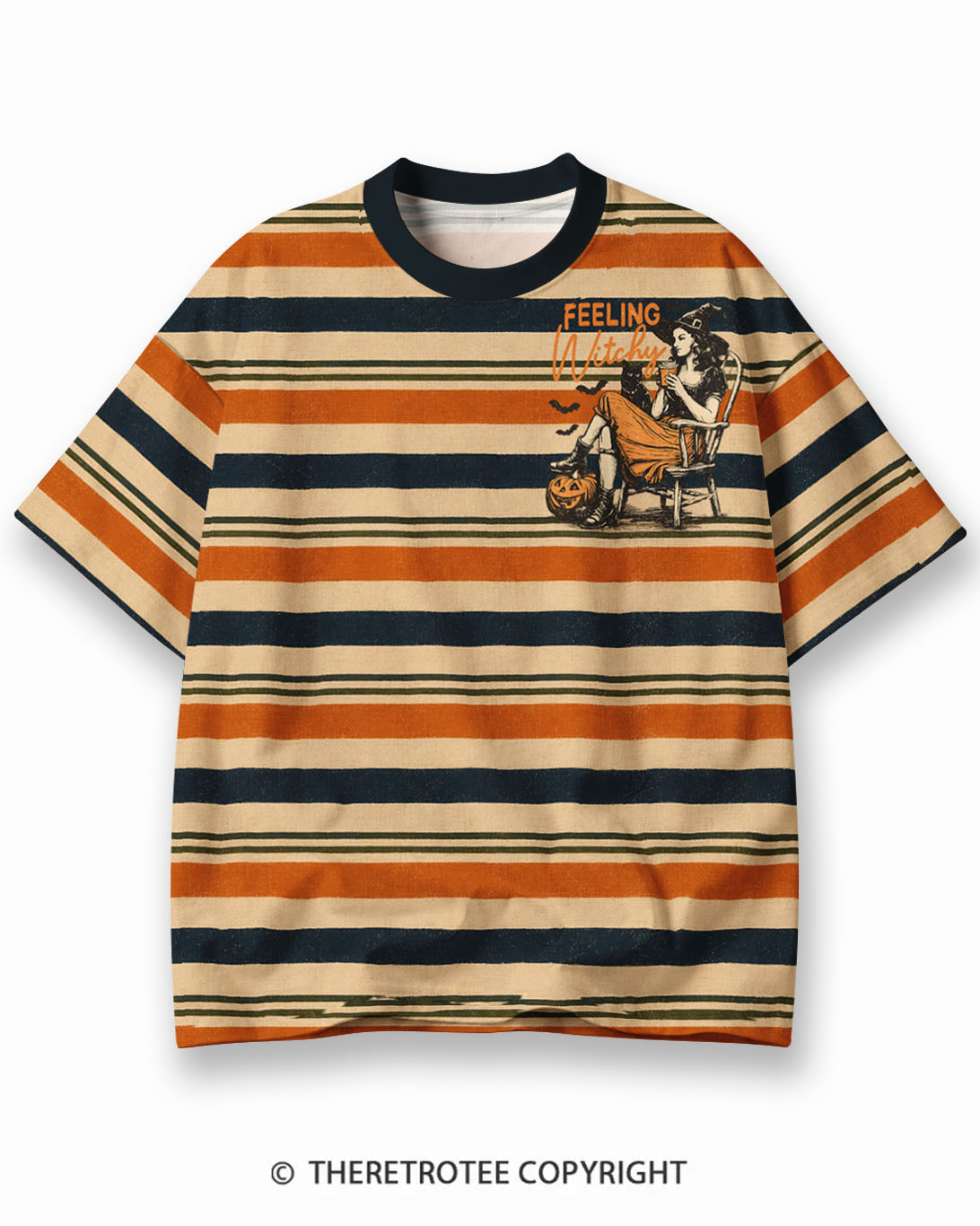 TheRetroTee XXX Eco Oversized Striped Ringer T-Shirt