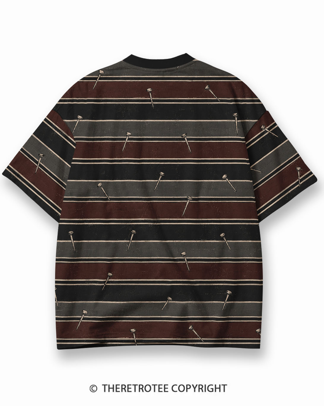 TheRetroTee XXX Eco Oversized Striped Ringer T-Shirt