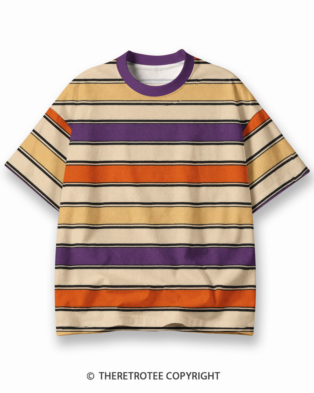 TheRetroTee XXX Eco Oversized Striped Ringer T-Shirt