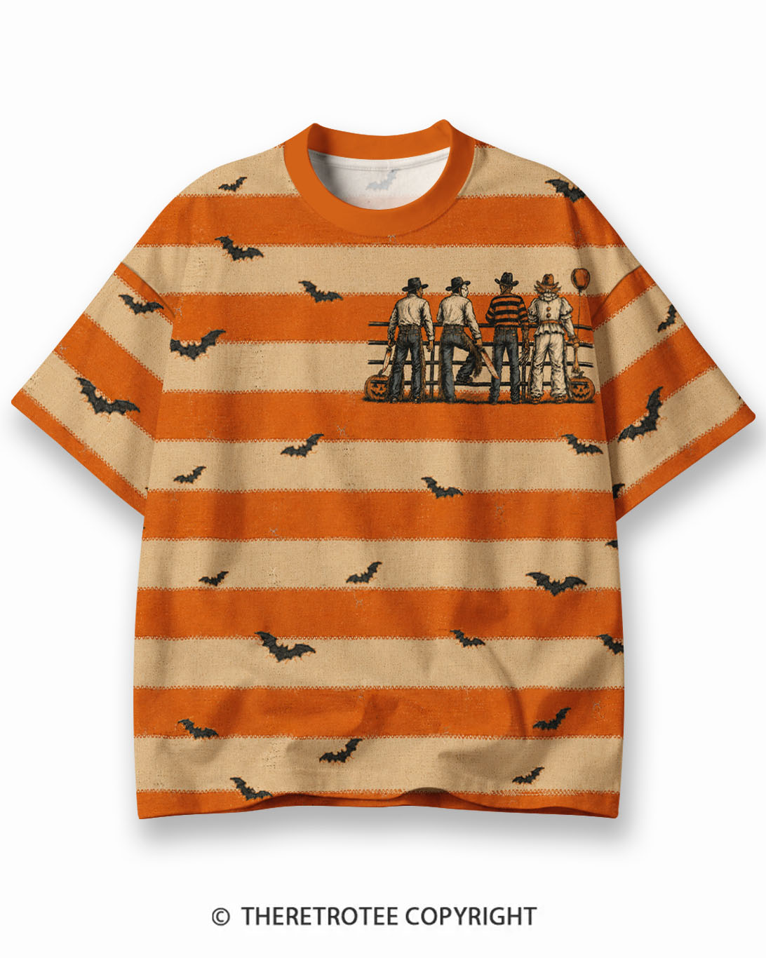 TheRetroTee XXX Eco Oversized Striped Ringer T-Shirt