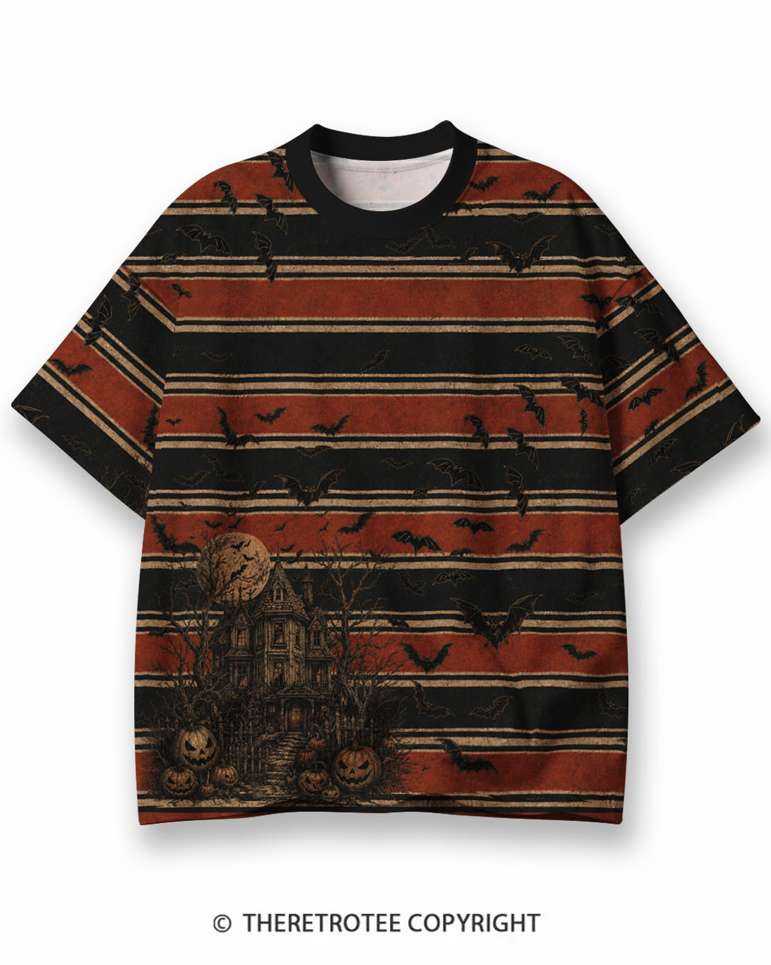 TheRetroTee XXX Eco Oversized Striped Ringer T-Shirt