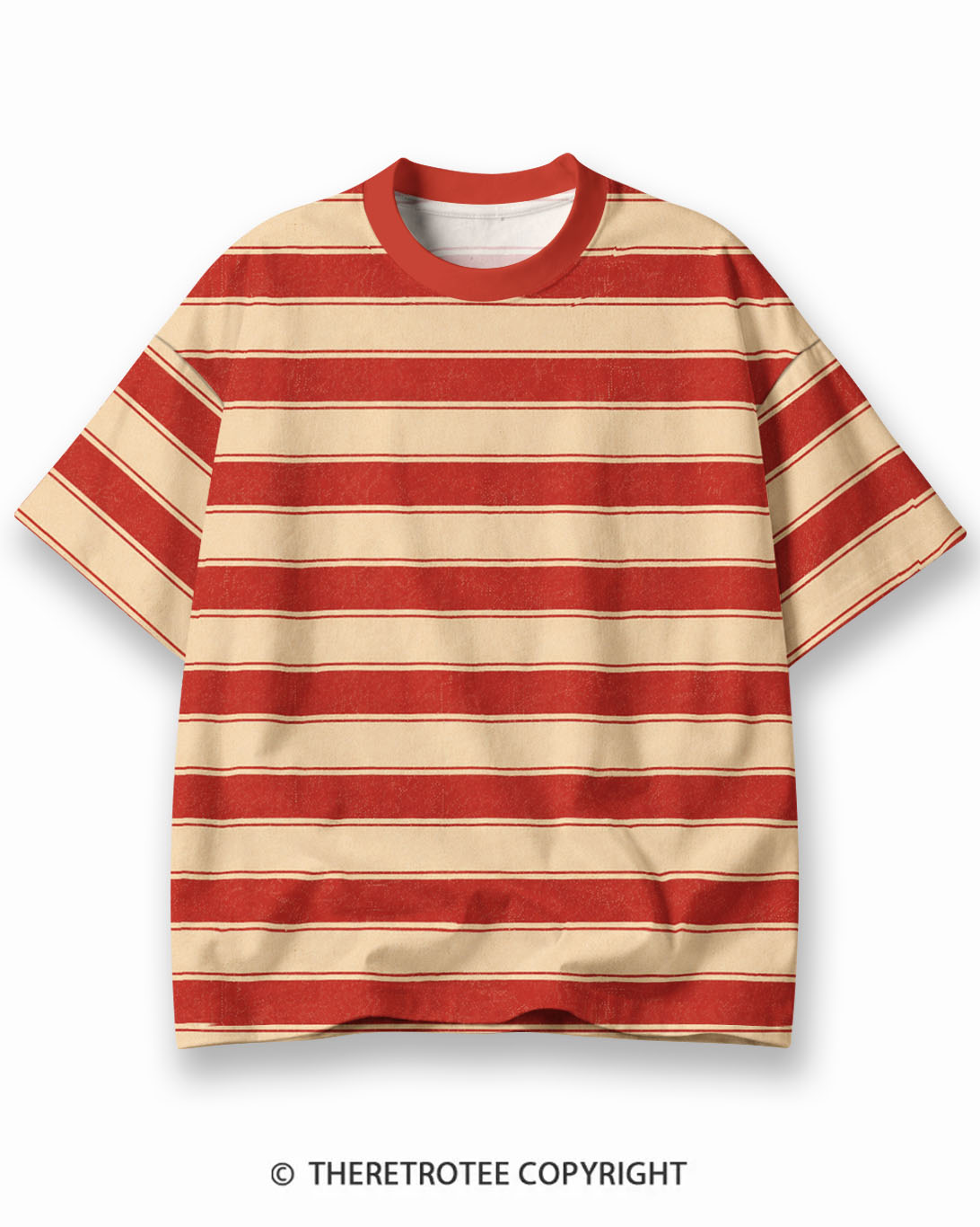 TheRetroTee XXX Eco Oversized Striped Ringer T-Shirt